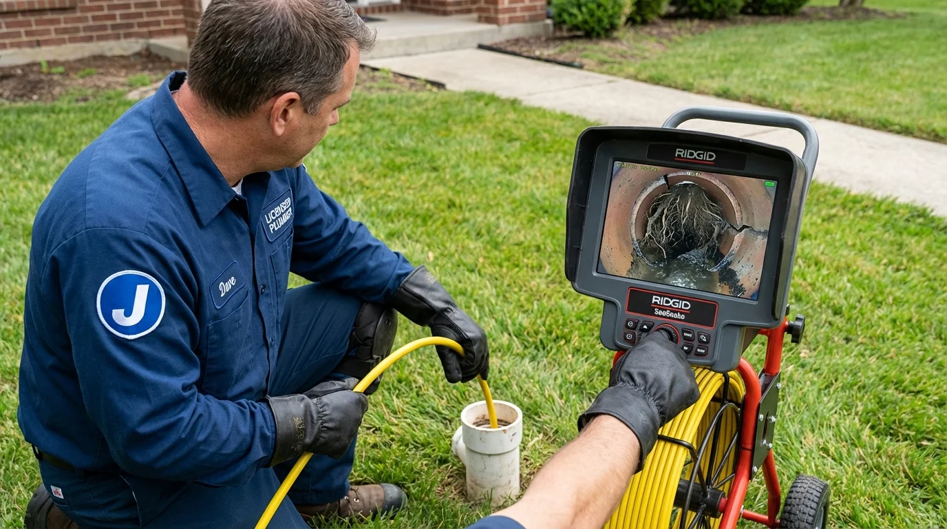 Sewer camera inspection being performed by Johns Plumbing LLC in Cornelius